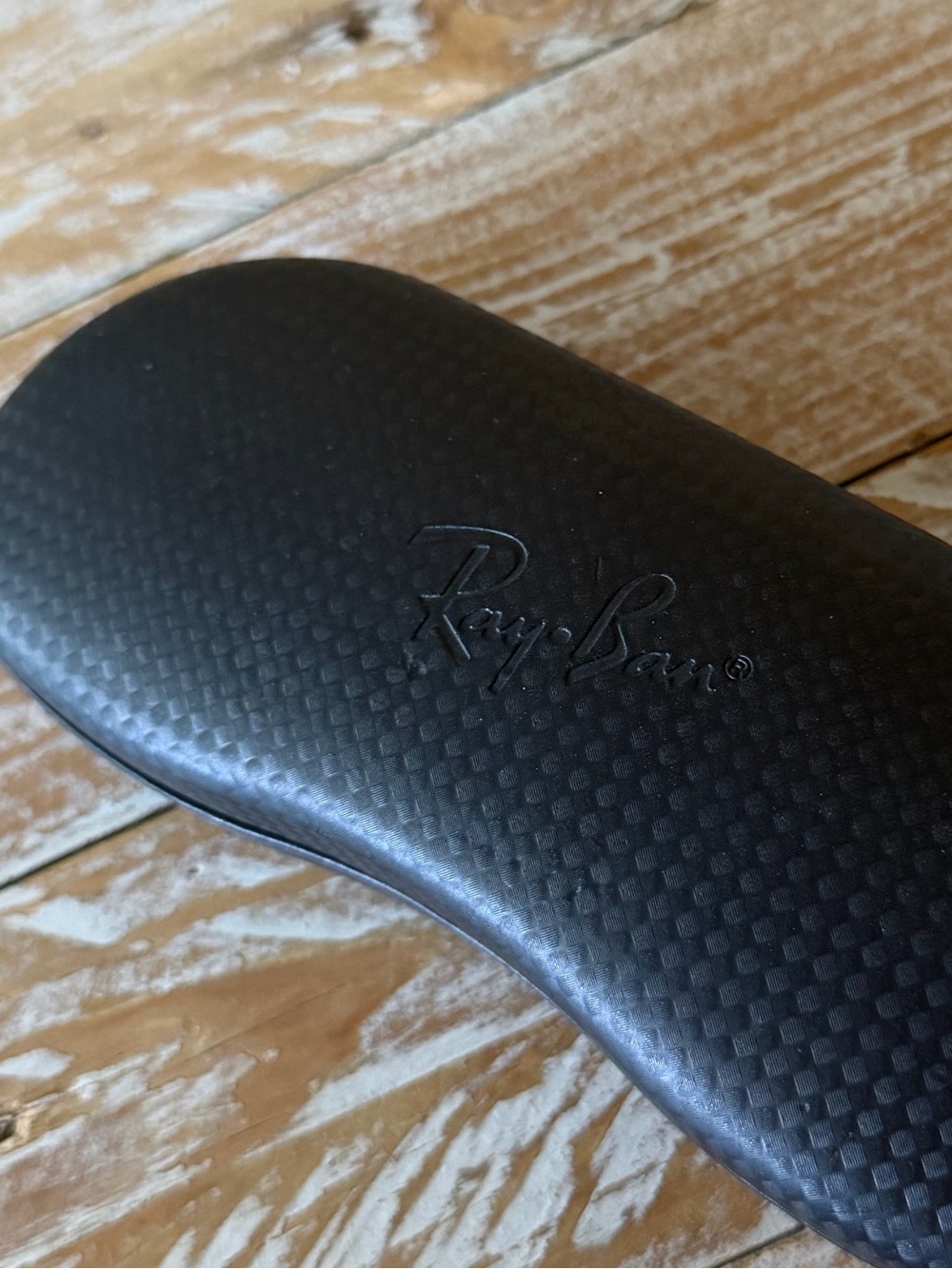🕶️ Ray-Ban Black Carbon Fiber Textured Hard Clamshell Eyeglass Case🕶️ ~Case Only
